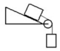 Two masses are connected by a string which passes over pulley with negligible mass and friction. One mass hangs vertically and one mass slides on a 30.0 degree frictionless incline. The vertically hanging mass is 4.00 kg and the mass on the incline is 6.00 kg. The magnitude of the acceleration of the 4.00 kg mass is