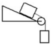 Two masses are connected by a string which passes over a pulley with negligible mass and friction. One mass hangs vertically and one mass slides on a 30.0 degree incline. The inclined surface has a coefficient of kinetic friction of 0.200. The vertically hanging mass is 4.00 kg and the mass on the incline is 6.00 kg. The magnitude of the acceleration of the 4.00 kg mass is (the initial velocity of the 6.00 kg mass is down the incline)