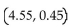 <strong>Find the midpoint of the segment with the given endpoints. (2.2, 0.2)and (6.9, 0.7)</strong> A) B) C) D)