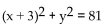 <strong>Find the center and the radius of the circle. </strong> A)(3, 0), r = 81 B)(0, 3), r = 9 C)(-3, 0), r = 9 D)(0, -3), r = 81