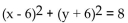 <strong>Give the equation for a circle with the given center and radius. Center at (6, -6), radius 8</strong> A) B) C) D)