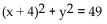 <strong>Give the equation for a circle with the given center and radius. Center at (-4, 0), radius 7</strong> A) B) C) D)