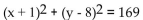 <strong>Give the equation for a circle with the given center and radius. Center at (8, -1), radius </strong> A) B) C) D)