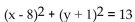 <strong>Give the equation for a circle with the given center and radius. Center at (8, -1), radius </strong> A) B) C) D)