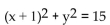 <strong>Give the equation for a circle with the given center and radius. Center at (-1, 0), radius </strong> A) B) C) D)