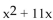 <strong>Find the x-intercepts. f(x)= </strong> A)No x-intercept B)x-intercepts (0, 0)and (-11, 0) C)x-intercepts (0, -11)and (-11, 0) D)x-intercepts (0, 0)and (11, 0)