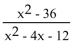 <strong>Find all numbers for which the rational expression is not defined. </strong> A)x = 2 and x = -6 B)x = 6 and x = -6 C)x = 0 D)x = -2 and x = 6