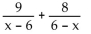 Add or subtract. Then simplify. If a denominator has two or more factors (other than monomials), leave it in factored form. Express the answer using the denominator of the first fraction when applicable. -