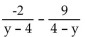 Add or subtract. Then simplify. If a denominator has two or more factors (other than monomials), leave it in factored form. Express the answer using the denominator of the first fraction when applicable. - 