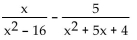Add or subtract. Then simplify. If a denominator has two or more factors (other than monomials), leave it in factored form. Express the answer using the denominator of the first fraction when applicable. -