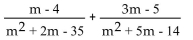 Add or subtract. Then simplify. If a denominator has two or more factors (other than monomials), leave it in factored form. Express the answer using the denominator of the first fraction when applicable. -