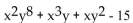 <strong>Determine the degree of each term of the polynomial. </strong> A) : degree : degree degree 3; -15: degree 0 B) degree degree : degree 1; -15: degree 0 C) degree 1 : degree degree 2; 15: degree 0 D) degree degree degree 2; 15: degree 0