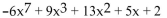 <strong>Arrange in descending powers of x. </strong> A) B) C) D)