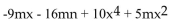 <strong>Arrange in descending powers of x. </strong> A) B) C) D)