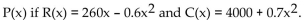 <strong>Solve the problem. Total profit P is defined as total revenue R minus total cost C, and is given by the function P(x)= R(x)- C(x). Find the total profit </strong> A) B) C) D)