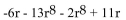 <strong>Collect like terms. </strong> A) B)Cannot be simplified C)-10r D)