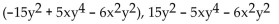 <strong>Write two equivalent expressions for the opposite of the polynomial. </strong> A)None of these B) C) D)-