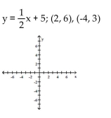 Show that the two ordered pairs are solutions to the given equation. Then use the graph of the two points to determine another solution. Answers may vary.