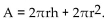 Solve the problem. -The surface area of a cylinder with height, h, and base radius, r, is given by . Using 3.14 for find the surface area of a cylinder with a radius of 2 cm and a height of 30 cm.