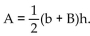Solve the problem. -The area of a trapezoid of height h, small base b, and large base B is given by . Find the area of a trapezoid whose height is 8 m, small base is 13 m, and large base is 15 m.