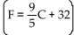 Solve. -In order for a chemical reaction to remain stable, its Celsius temperature C must be no more than 147.02° C. At what Fahrenheit temperatures F will the reaction remain stable.