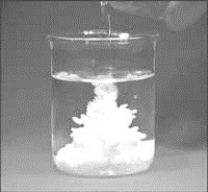 Examine the reaction taking place in the beaker in the image. Which of the following might be the product being formed in the beaker?