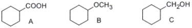 <strong>Which of the following compounds is most soluble in water?  </strong> A) A B) C C) B D) none of these <div style=padding-top: 35px> 