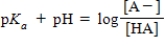 <strong>Identify the Henderson-Hasselbalch equation.</strong> A)   B)   C)   D)   <div style=padding-top: 35px> 