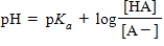 <strong>Identify the Henderson-Hasselbalch equation.</strong> A)   B)   C)   D)   <div style=padding-top: 35px> 