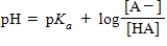 <strong>Identify the Henderson-Hasselbalch equation.</strong> A)   B)   C)   D)   <div style=padding-top: 35px> 