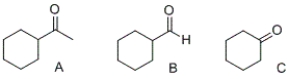 <strong>Which of the following compounds will undergo oxidation using potassium dichromate to form a carboxylic acid? </strong> A) A and B only B) A and C only C) B only D) C only