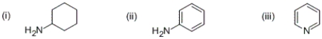 <strong>Which of the following is the strongest base? </strong> A) (i) B) (ii) C) (iii) D) none of these are bases