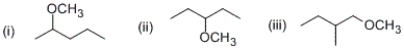 <strong>Which of the following compounds can exist as a pair of enantiomers? </strong> A) (i) and (ii) only B) (ii) and (iii) only C) and (iii) only D) (i) only