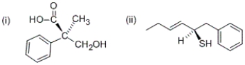 <strong>What are the R/S configurations at the stereocenters of the following compounds? </strong> A) (i) = R; (ii) = R B) (i) = R; (ii) = S C) (i) = S; (ii) = R D) (i) = S; (ii) = S