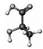 Consider the following ball-and-stick model. Elements other than hydrogen and carbon are labeled. If the specific rotation of this substance is +2.6°, then what is the specific rotation of the following substance?