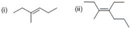 <strong>What is the configuration of each of the given alkenes? </strong> A) (i) cis (ii) cis B) (i) trans (ii) trans C) (i) cis (ii) trans D) (i) trans (ii) cis