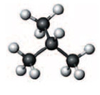 Consider the following ball-and-stick model. Which of the following represents a constitutional isomer of the compound shown above?