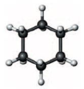 Consider the following ball-and-stick model that shows the top view of a compound. Which of the following is not a representation of this compound?