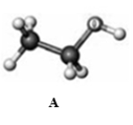 <strong>Answer the following questions based on the ball-and-stick models given below. Atoms other than carbon and hydrogen are labeled with the symbol of the element. Which of the following ball-and-stick models represents a secondary alcohol?</strong> A) A B) B C) C D) D E) none of these