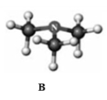 <strong>Answer the following questions based on the ball-and-stick models given below. Atoms other than carbon and hydrogen are labeled with the symbol of the element. Which of the following ball-and-stick models represents a secondary alcohol?</strong> A) A B) B C) C D) D E) none of these