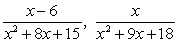 <strong>Write the fractions below in terms of the LCM of the denominators. </strong> A) B) C) D) E)