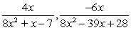 <strong>Write each of the following fractions in terms of the LCM of the denominators: </strong> A) B) C) D) E)