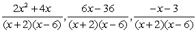 <strong>Write each of the following fractions in terms of the LCM of the denominators: </strong> A) B) C) D) E)