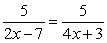 <strong>Solve: </strong> A) B) C) -5 D) 4 E) -4