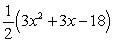 <strong>The base of a triangle is (x-2) m and the height is (3x+9) m. Find the area of the triangle in terms of the variable x. 3x+9 x-2</strong> A) m<sup>2</sup> B) m<sup>2</sup> C) m<sup>2</sup> D) m<sup>2</sup> E) m<sup>2</sup>
