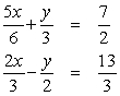 <strong>Solve by the addition method: </strong> A) (6, -1) B) (4, -2) C) (6, -2) D) (5, -2) E) (5, -1)