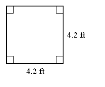 <strong>Find the perimeter of the figure. </strong> A) 8.4 ft B) 16.8 ft C) 12.6 ft D) 21.8 ft E) 13.8 ft