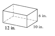 <strong>Find the volume of the solid figure. </strong> A) 504 in.<sup>3</sup> B) 720 in.<sup>3</sup> C) 360 in.<sup>3</sup> D) 784 in.<sup>3</sup> E) 740 in.<sup>3</sup>