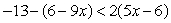 Solve the inequality   . Write the solution in interval notation.
