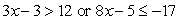 Solve the following compound inequality. Write the solution in set-builder notation.  